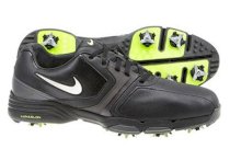 Nike Men's Lunar Saddle Golf Shoes - Black/Metallic Dark Gray/Volt/Metallic Silver