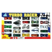 Rhode Island Novelty Turbo Racer Car, Airplane and Motorcycle Set, 25-Piece
