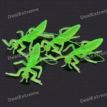 Glow-in-The-Dark Scary Lifelike Soft Rubber Toys - Green Mantis (4-Piece Pack)
