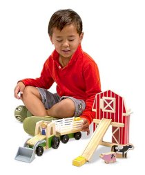 Whittle World Wooden Farm & Tractor Set - 9 Pieces