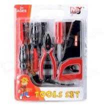 19-in-1 Educational Tools Set Toy for Kids - Dark Red + Black