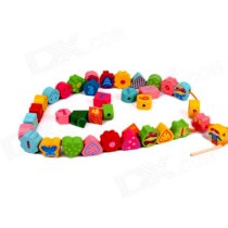 WT710 Wooden Development Enlightenment Educational Numbers / Letters Toys Garden Beads