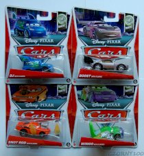 2013 Disney Pixar Cars DJ with Flames, Boost with Flames, Snot Rod with Flames, Wingo with Flames - Complete Set of 4 - Tuners