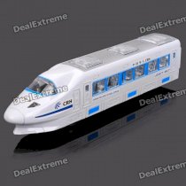 Rotatable CRH Train Toy with Light and Music - White + Blue (3 x AA)