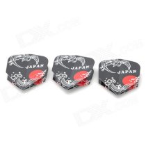 PET Plastic Flying Bird Japan Pattern Dart Tail Wing - Black + White + Red (3 PCS)