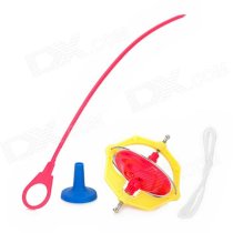 Plastic Magnetic Spinning Top w/ Music / Flashlight - Red + Yellow + Blue (1 x AG13)