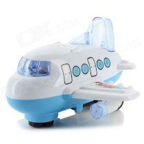 BY 817 Electronic Mini Airliner Toy for Kids - Blue + White (3 x AA)