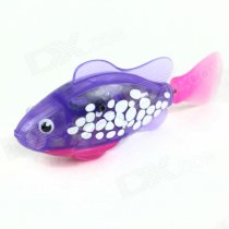 Flash Transparent Electronic Fish Pet Toy Robot Fish - Pink + Purple (2 x L1154)