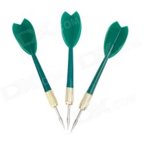 Sharp Copper-Plated Iron Plastic Darts for Dart Game - Dark Green