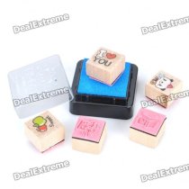 Cute South Korea Style Wooden Stamps Set - Style Assorted (7-Piece Set)