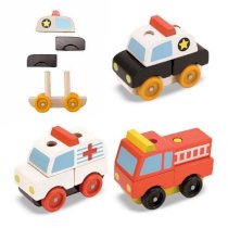 Stacking Emergency Vehicles - Classic Wooden Toy