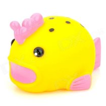 1012 Cute Princess Fish Shape Color Light Bathing Toy for Kids - Yellow