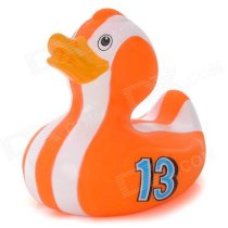 Cute Duck Style Rubber Latex Bath Toy for Kids - Orange + White