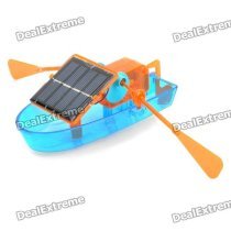 Solar Powered Assembly Boat Toy - Blue + Orange