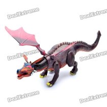 Cool Fire Fiery Dragon Action Figure Toy with Sound Effect / Red Light (3 x AA)