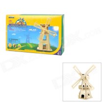 W110 DIY Intellectual Development Wooden Solar Windmill Toy