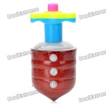 Plastic Spinning Top With 3-LED Colorful Light - Deep Red (3 x AAA)