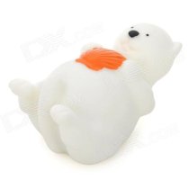 Cute Little White Bear Style Color Changing LED Bath Toy for Kids - White + Deep Orange (3 x LR616)