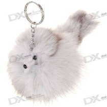 Cute Soft Little Fox Toy Keychain - Grey