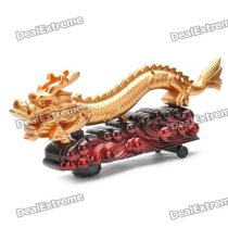 Dragon Model Toy w/ Chinese Festival Music / Flashing Light / Omni-Directional Wheel - Gold (3xAA)