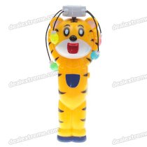 Cute Tiger Shaped Windmill with Four-Color Light + Music Effects (3*AA)