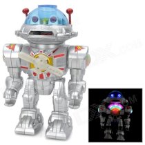 Qiqu qiqu0905 Electric Space Marine Fighting Dynamic 7-Color Shoot Robot - Silver (4 x AA)