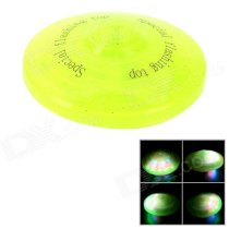 Flying Saucer Style Spinning Top w/ Music / Flashlight Light - Fluorescent Green (3 x AA)