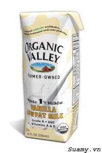 Sữa tươi hữu cơ ít béo Organic Valley hương vani 8oz