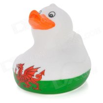 Dragon Pattern Cute Floating Baby Duck Bath Toy - White + Red