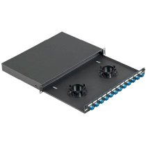 Panduit NetKey Pre-loaded fiber drawer with 12 SC duplex adapters (NKFD1W12AQDSC)