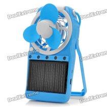 Solar/USB Rechargeable Cooling Fan with 5-LED White Light