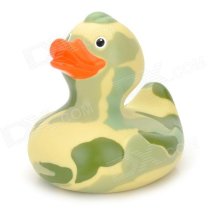 Cute Funny Floating Baby Resin Duck Bath Toy - Camouflage Green