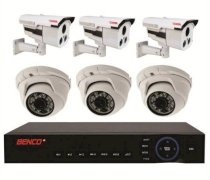 Lắp trọn bộ 6 camera quan sát cao cấp (Benco BEN- 3303 + BEN- 7036 + Đầu ghi hình BEN- 8008HD)