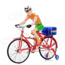 Plastic Electric Bicycle / Bike w/ Light / Music + Male Racer Model Toy for Kid - Multicolored