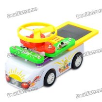 Multi-Purpose Educational AA Battery/Solar Powered DIY Car Toy - White + Yellow + Green + Red