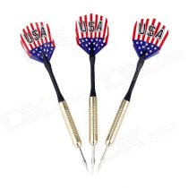 USA National Flag Pattern Copper Plated Iron Darts - Golden + Black (3 PCS)