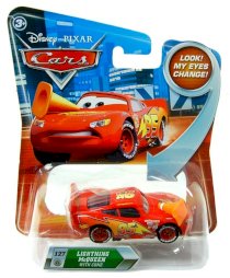 Disney / Pixar Cars Movie 127 Die Cast Car with Lenticular Eyes Series 2 Lightning McQueen with Cone
