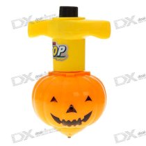 Plastic Flashing Spinning Top with Music - Orange + Yellow (3*AG10)