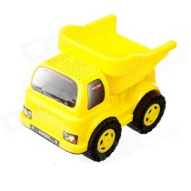 9109 Non-toxic Plastic Sand Beach Toy 4-Wheel Truck w/ Tipping Bucket for Kids - Yellow