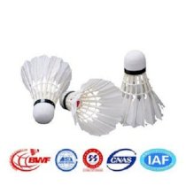 Double Fish Jinque 12 PCS White Natural Feather Badminton Shuttlecock for International Tournament