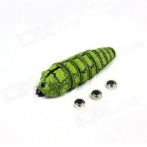 Magical Plastic Caterpillars Toy - Green + Black (3 x AG13)