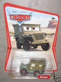 Disney Pixar Cars Movie Original Sarge Desert Background Card 16 Cars Pictured on Back Of Card Mattel 1:55 Scale 