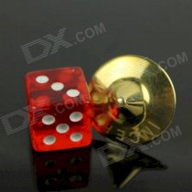 Inception Stainless Steel Spinning Top Totem w/ Plastic Dice - Golden + Red