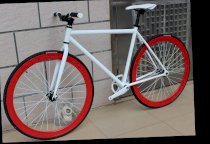 Xe đạp không phanh Fixed Gear White - Vành Red 40mm