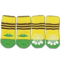 Doggy Socks - Yellow & Green Frog