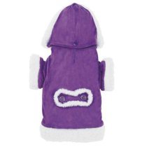 East Side Collection Hooded Sherpa Dog Coat - Ultra Violet