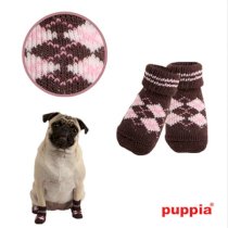 Argyle Dog Socks by Puppia - Brown