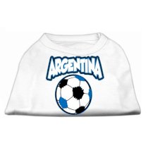 Argentina Soccer Print Dog Shirt - White
