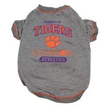 Clemson Tigers Dog T-Shirt - Gray