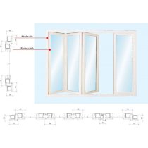 Cửa đi xếp trượt Hoàng Kim HK-CDXT1